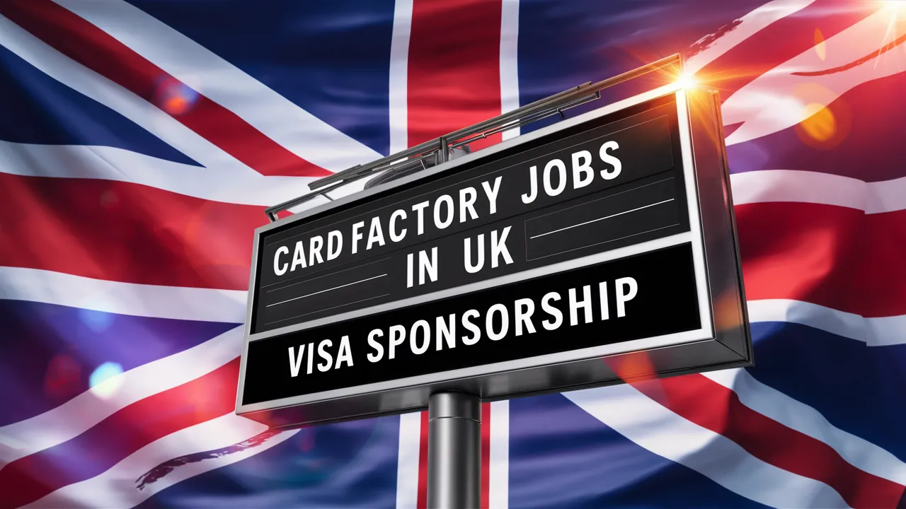 Card Factory Jobs in UK with Visa Sponsorship 2025 (GBP 8.29 to 14.30