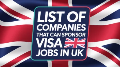 List of Companies that Can Sponsor Visa Jobs in UK