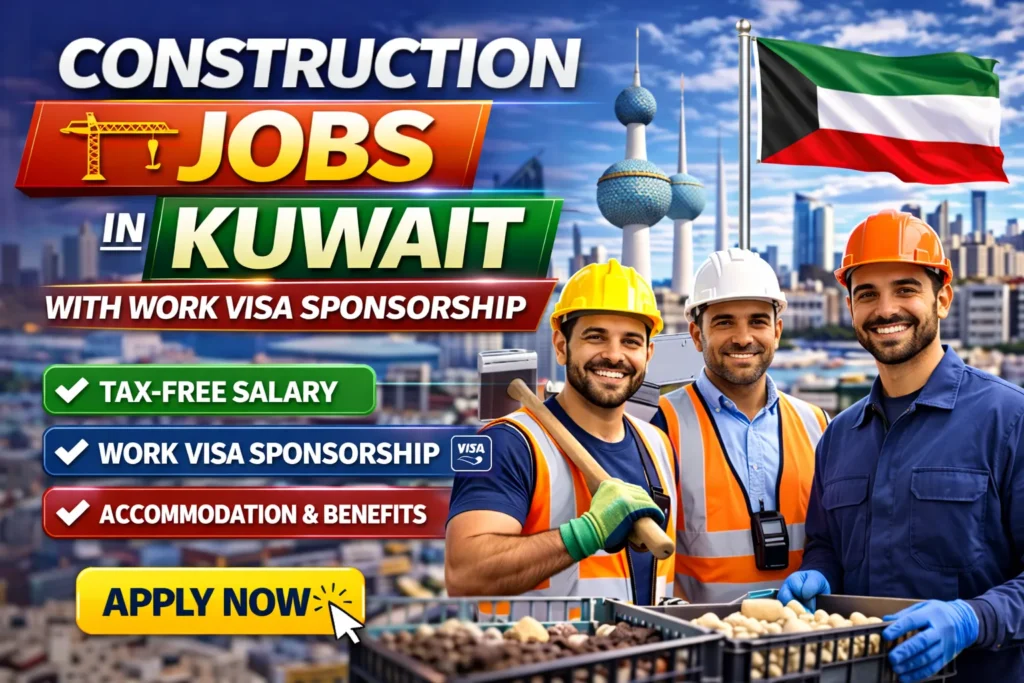 Construction Jobs in Kuwait with Work Visa Sponsorship 2026