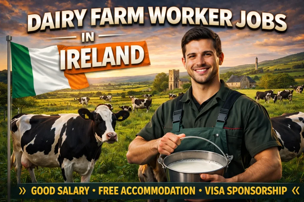 Dairy Farm Worker Jobs in Ireland with Visa Sponsorship 2026 (€2,200 Monthly)