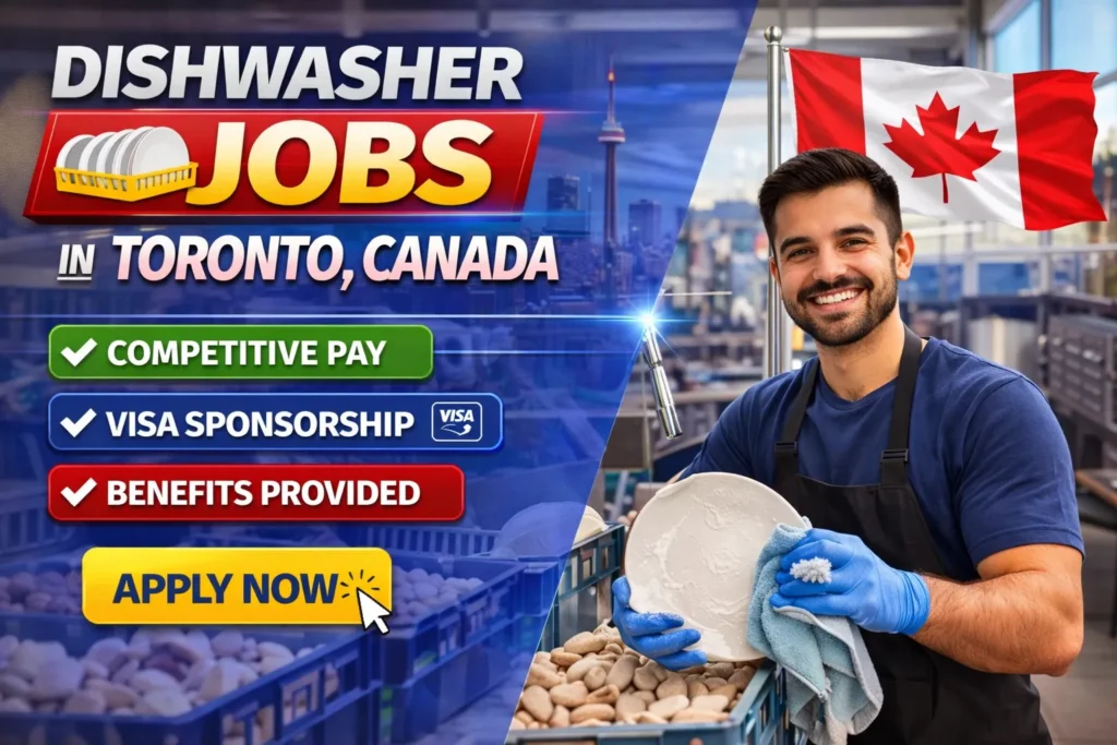 Dishwasher Jobs in Toronto, Canada with Visa Sponsorship 2026