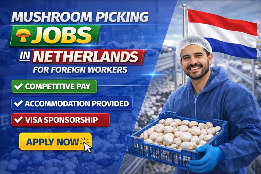 Mushroom Picking Jobs in Netherlands for Foreign Workers with Work Visa 2026