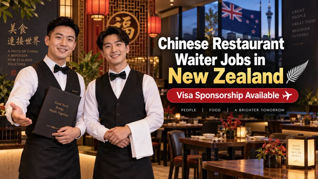 Chinese Restaurant Waiter Jobs in New Zealand with Visa Sponsorship 2026