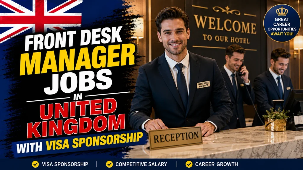Front Desk Manager Jobs in United Kingdom with Visa Sponsorship 2026