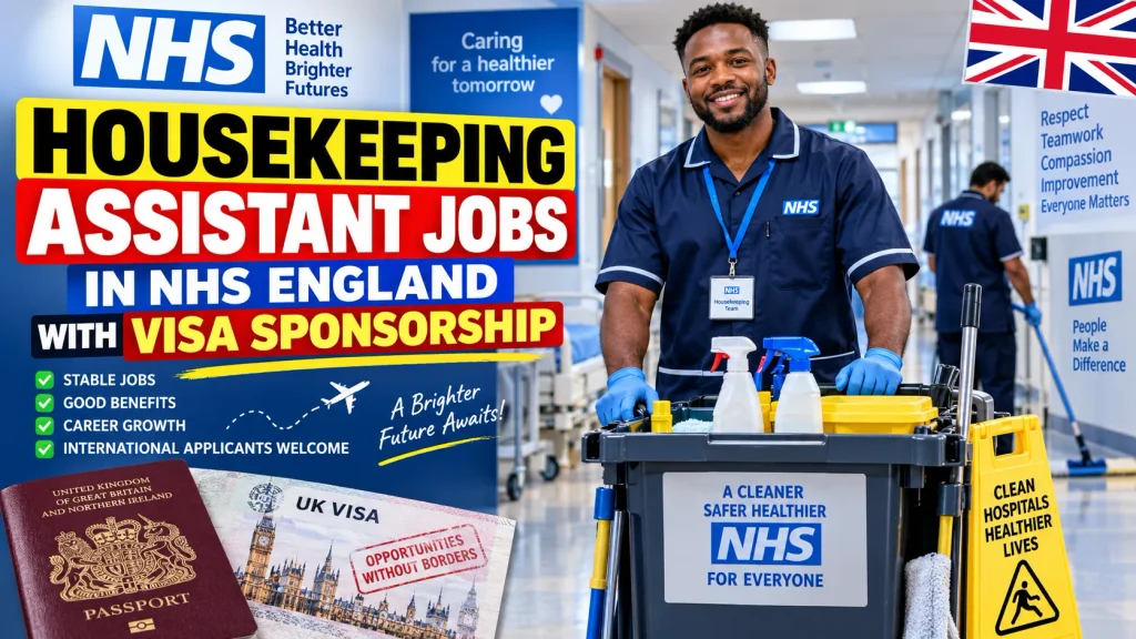 Housekeeping Assistant Jobs in NHS England with Visa Sponsorship 2026