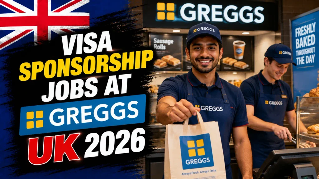 Visa Sponsorship Jobs at Greggs, UK 2026