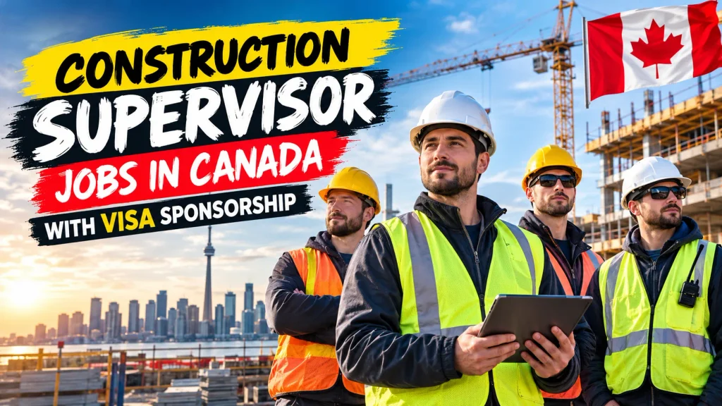 Construction Supervisor Jobs in Canada with Visa Sponsorship 2026