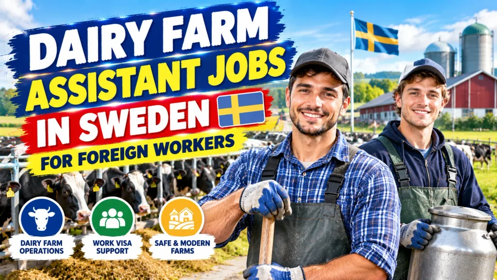 Dairy Farm Assistant Jobs in Sweden for Foreign Workers 2026